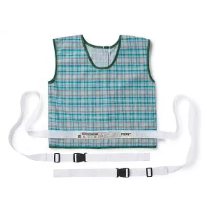 Medline Blended Safety Vests for Patients - Vest Restraint, Quick-Release, Zip-Back, Size L - MDT828306L