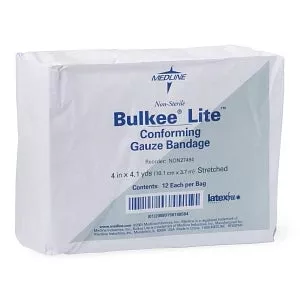 Medline Bulkee Lite Nonsterile Cotton Conforming Bandages - Bulkee Lite Nonsterile Conforming Bandage, 3" x 4.1 yd. - NON27493