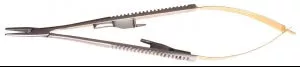 Medline Castroviejo Smooth Micro Needle Holders - Castroviejo Straight Locking Microsurgery Needle Holder with Smooth Tungsten Carbide Inserts, 5-3/4" (14.5 cm) - MDS2467414