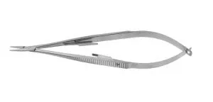 Medline Castroviejo Smooth Micro Needle Holders - Castroviejo Straight Locking Needle Holder with 16 mm Jaw, 5-3/4" (14.5 cm) - MDS0750441