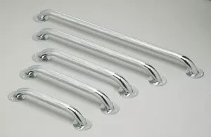 Medline Chrome Grab Bars - Knurled Chrome Grab Bar, 24" - MDS86024CHR