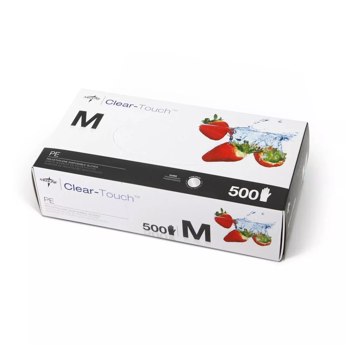 Medline Clear-Touch Polyethylene Disposable Gloves - Clear-Touch Polyethylene Food Service Gloves, One Size Fits Most - CLE2000HDPEV2