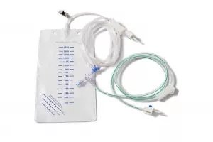 Medline Closed System Fluid Management Kits, Female Fitting - Fluid Management Kit with 1 Line: Check / Reflux Valve, Clear Line for Waste Bag, Female Fitting - DYNJWBDIRFCV