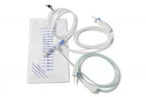 Medline Closed System Fluid Management Kits, Male Fitting - Fluid Management Kit with 2 Lines: Clear Line for Waste Bag, Clear Vented Spike, Male Fitting - DYNJWBSSA