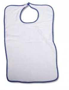 Medline Clothing Protectors with Hook-and-Loop Closure - Bib with Hook and Loop Strap, Adult, 21" x 33",, White - MDTAB3I33WH