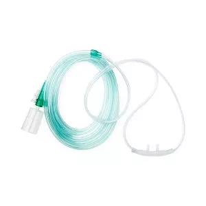 Medline CO2 Sampling Cannulas - CO2 Sampling Cannula, 7' O2 Tubing, 7' CO2 Tubing, Adult, Green - HCS4568FB