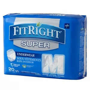 Medline FIT33005A - FitRight Super Protective Underwear, Medium 28" - 40"