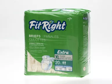 Medline FITEXTRASM - FitRight Extra Cloth-Like Brief, Small 20"-33"