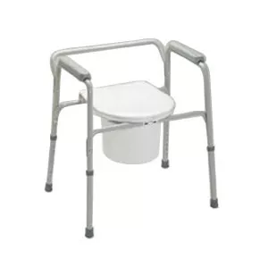 Medline G98204 - Commode Chair Guardian Drop Arms Steel Frame Removable Backrest 18-1/2 Inch Seat Width 350 lbs. Weight Capacity