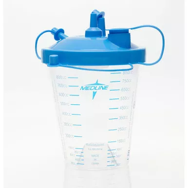 Medline HCS7851 - Suction Canister with Float Lid & Tubing, 850 cc
