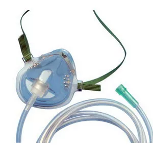 Medline HUD1930 - Medium-Concentration Oxygen Mask, Elongated with Universal Tubing Connector