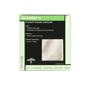 Medline MSC7344EP - Alginate Dressing Maxorb II 4 X 4 Inch Square Calcium Alginate Sterile