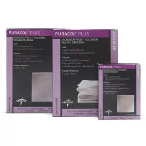 Medline MSC8644EP - Collagen Dressing Puracol Plus Without Border Collagen 4-1/4 X 4-1/2 Inch 10 Count
