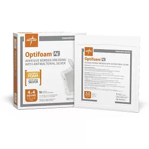 Medline MSC9604EP - Optifoam Ag Foam Dressing with Ionic silver 4" x 4" - Replaces 60MSC9604EPZ