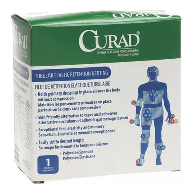 Medline NONNET09 - Elastic Net Retainer Dressing Curad Tubular Rayon / Polyester Knit 35 Inch X 25 Yard Size 9 White Medium Chest / Back / Perineum / Axilla / Shoulder NonSterile