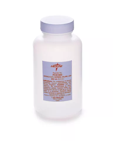 Medline PCS1650H - Irrigation Solution 0.9% Sodium Chloride Not for Injection Bottle 250 mL