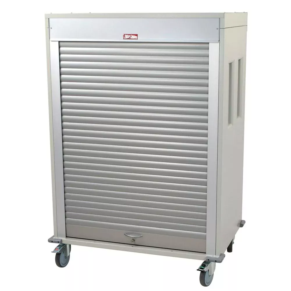 MedStorMax Short Double Column Carts Short Double Column Cart, Clear Panel Door, Teal - 937359/NA/NA/TEAL