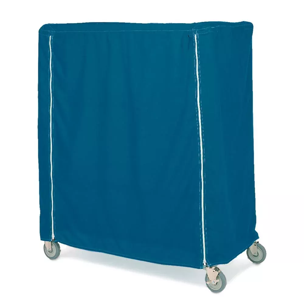 Metro Cart Covers, Opaque Solid Fabric, Uncoated, Hook-and-Loop Closure Cart Cover, 21"x60"x74", White - 927896/WHT/NA