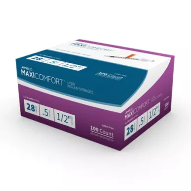 MHC Medical 502 - Aimsco Insulin Syringe 28G x 1/2", 0.5 mL (100 count)