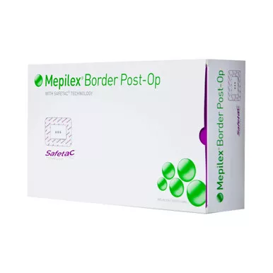 Molnlycke 496455 - Foam Dressing Mepilex Border Post-Op 4 X 10 Inch Rectangle Adhesive with Border Sterile