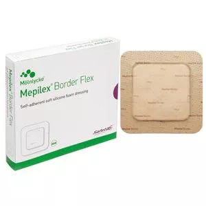 Molnlycke 595600 - Silicone Foam Dressing Mepilex Border Flex 6 X 8 Inch Rectangle Adhesive with Border Sterile