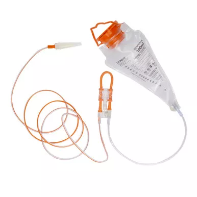 Moog INF0100-E - Infinity Orange 100mL Enteral Pump Delivery Set with ENFit Connector