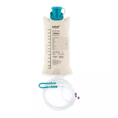 Moog INF1200-E - Enteral Feeding Pump Bag Set with ENFit Connector Infinity 1200 mL Silicone NonSterile ENFit Connector