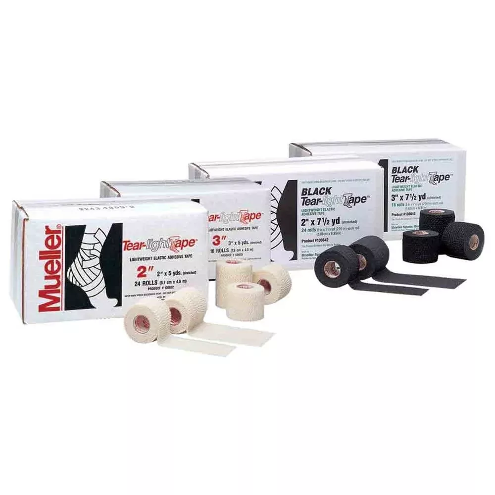Mueller Tear-Light Tape Black, 3" x 7-1/2 yds, cs/16rls - 31746