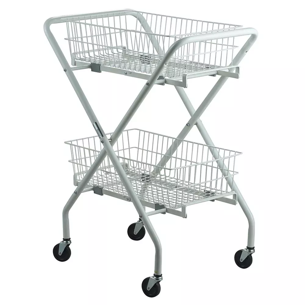 Multipurpose Brewer Folding Wire Basket Utility Cart 12" Wire Basket - 95-367