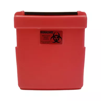 Nesar 600R - Replacement Radioactive Sharps Container Nesar Systems Red Base 8-1/2 L X 4 D X 9 H Inch Horizontal Entry 1 Gallon