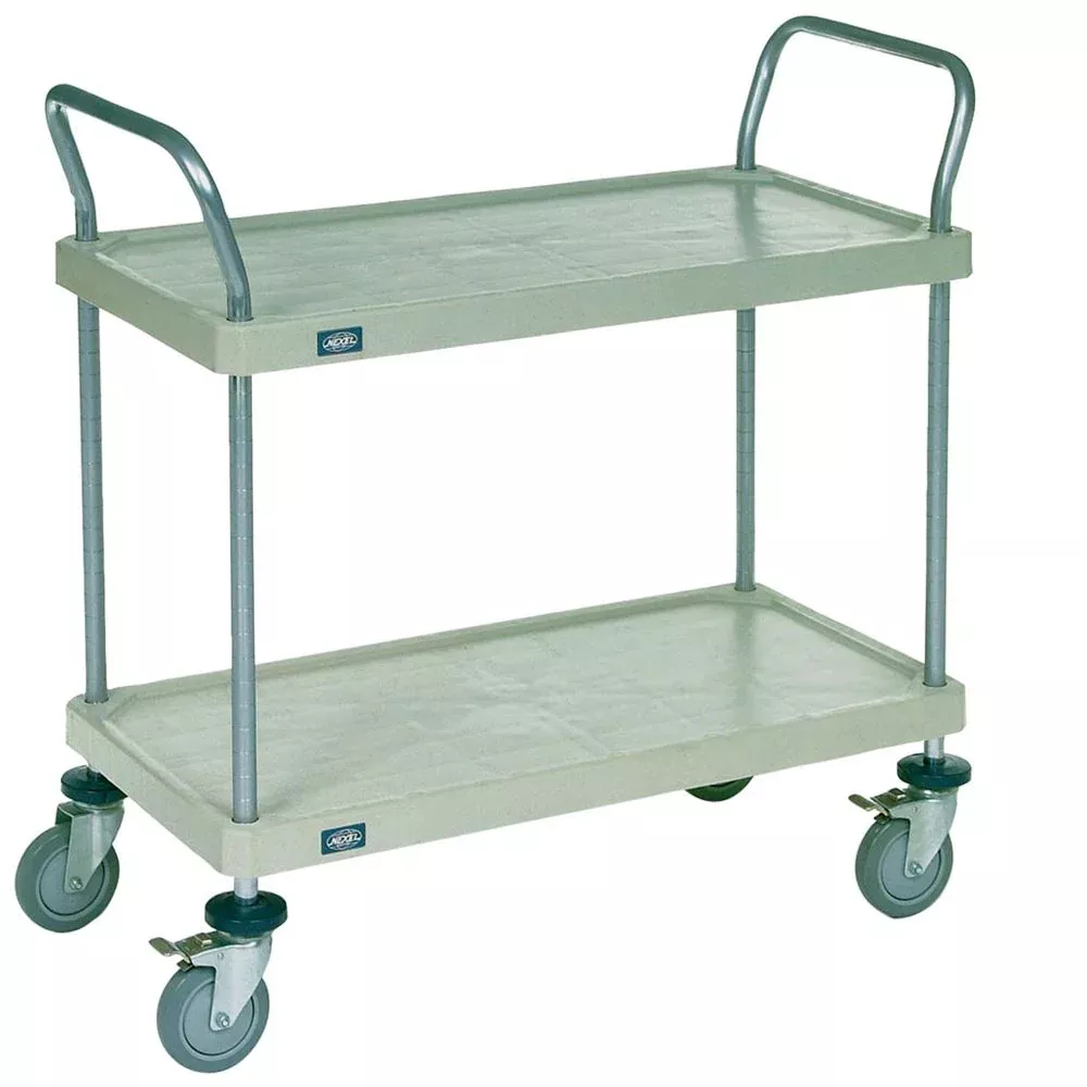 Nexel Solid Plastic Shelf Utility Carts Nexel Solid Plastic Shelf Utility Cart, 48"W x 39"H x 24"D, 2 Shelves - 932505