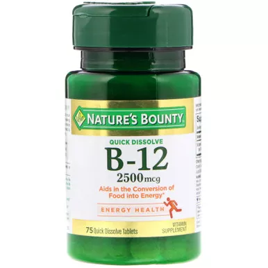 NHS 58911 - Nature's Bounty Quick Dissolve B-12, 2,500mcg, 75 ct