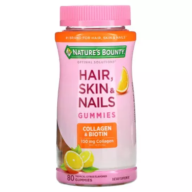 NHS 78564 - Optimal Solutions Hair, Skin & Nails Plus Collagen Gummies, 80 ct