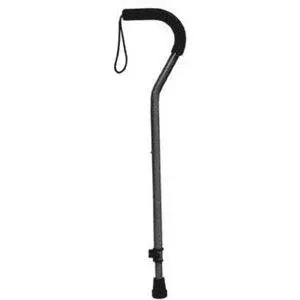 Offset Aluminum Cane With Tab-loc Silencer, Black, 300 Lb Capacity- 1 Each