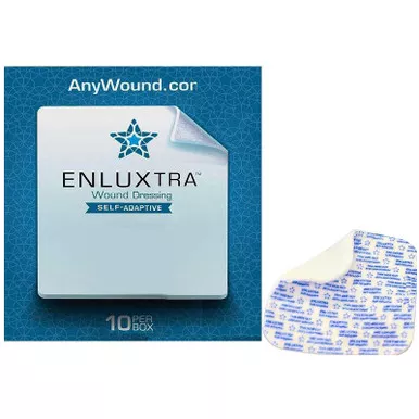Osnovative Systems AWD-5-1010C - Super Absorbent Dressing Enluxtra™ Self-Adaptive 4 X 4 Inch Humifiber Polymer Square Sterile
