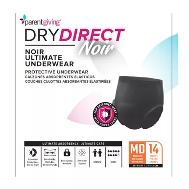Parentgiving W28PUM41BB14 - Dry Direct Noir Ultimate Underwear, Medium