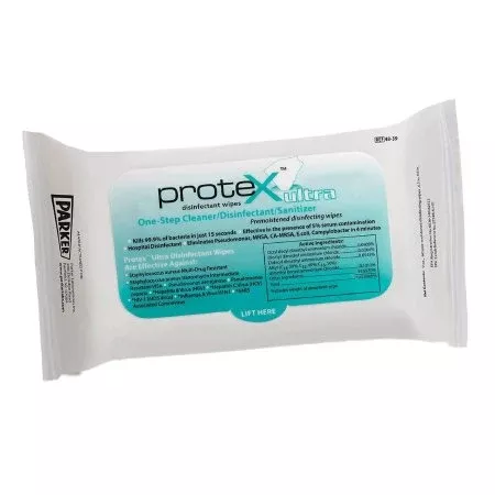 Parker Labs Protex™ Ultra Surface Disinfectant Cleaner Premoistened Manual Pull Wipe 60 Count Soft Pack Lemon Scent NonSterile - Box of 12 - 48-40-BX