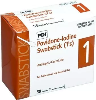 PDI S41350 - PVP Iodine Prep 10% USP Swabstick, 4"