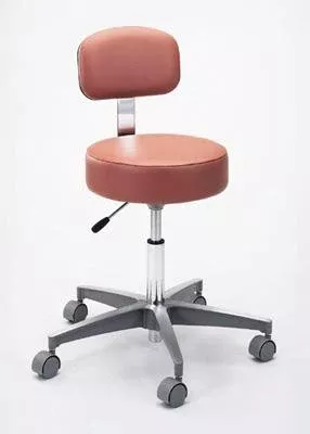 Pedigo Products Exam Stool 5-Series Backrest Pneumatic Height Adjustment 5 Casters Black - Each - P-521-GS-BLK-EA