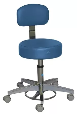 Pedigo Products Gas Cylinder Stool Adjustable Backrest (527 Only) Pneumatic Height Adjustment 2 Inch Dual Wheel Casters Beige - Each - P-527-GS-BGE-EA