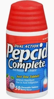 Pepcid Complete Chewable Tablets, Berry, 50 Count- 1 Each