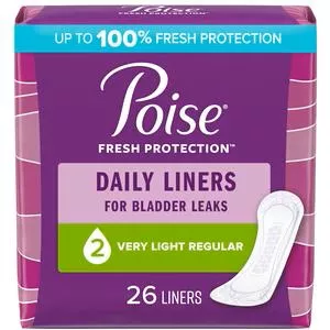 Poise Pantyliners Very Light Absorbency 7-1/2" Regular- Pack(age) of 26