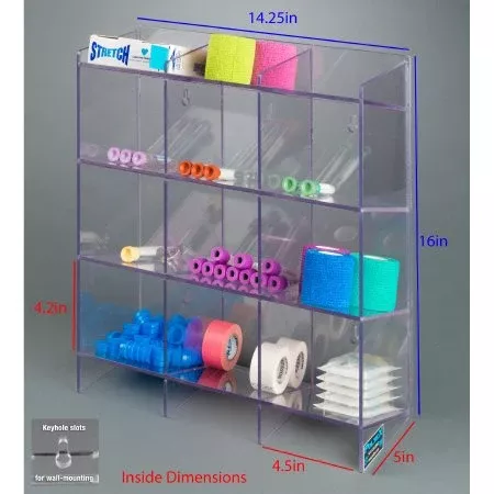 Poltex Inc Phlebotomy Organizer Poltex Clear PETG 3 Column Countertop / Wall Mount - Each - PHLEB3-EA