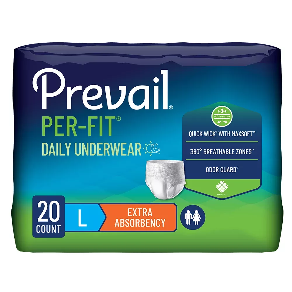 Prevail Per-Fit Incontinence Protective Pull-Up Underwear, Large- Package of 20