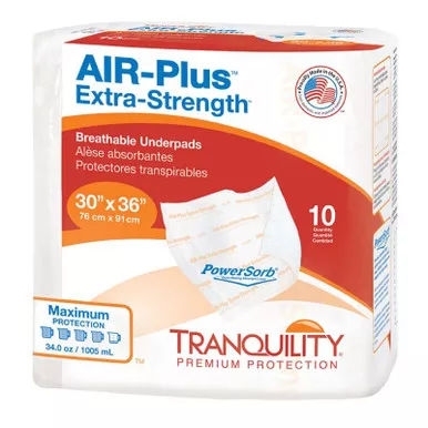 Principle Business Ent 2711 - Tranquility AIR-Plus Extra-Strength Breathable Underpad, 30" x 36"