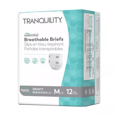 Principle Business Ent 2745 - Tranquility Essential Breathable Briefs - Heavy, Medium, 32" - 44", 100 - 150 lbs