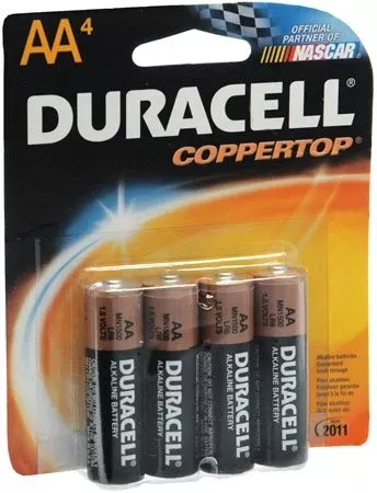 Procter & Gamble Alkaline Battery Duracell Coppertop AA Cell 1.5V Disposable 4 Pack - Pack of 4 - 04133341501-PK