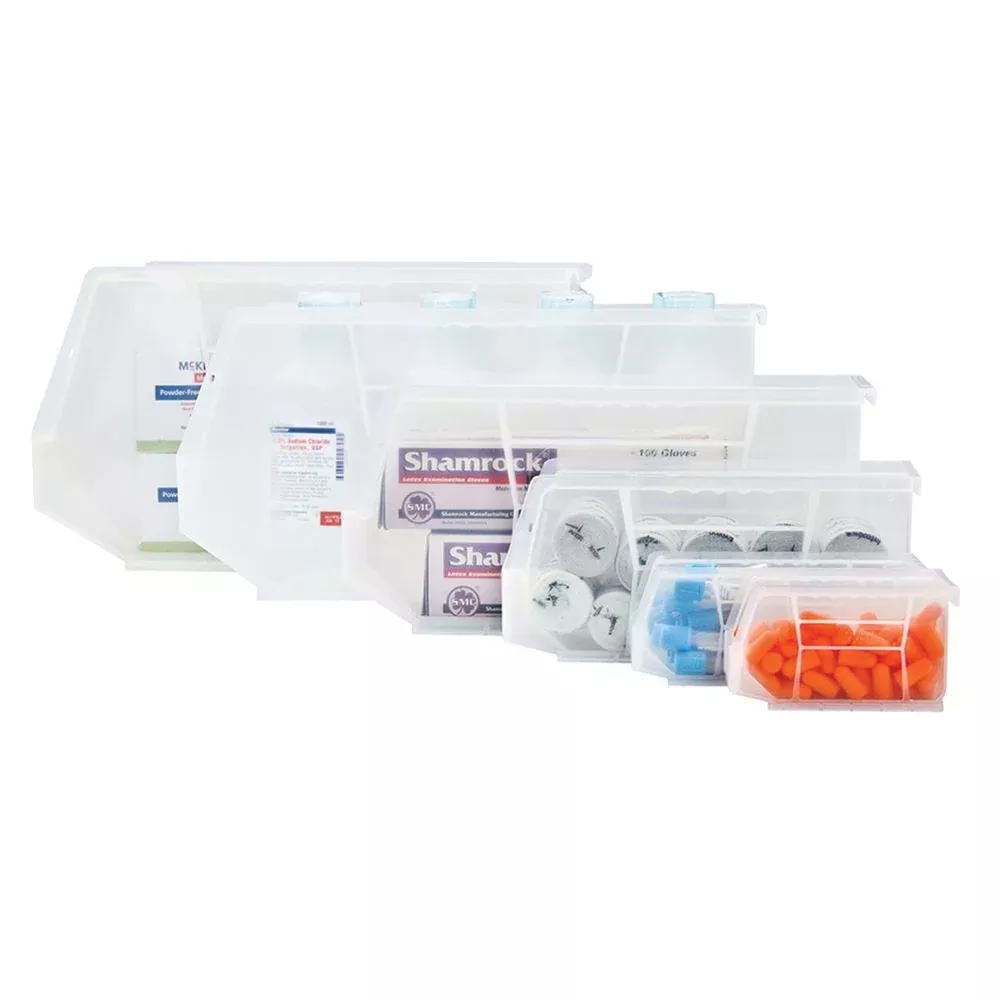 Quantum Clear-View Ultra Stack and Hang Bins Clear-View Bin, 14-3/4"W x 8-1/4"H x 7"D, cs/12 - 937755