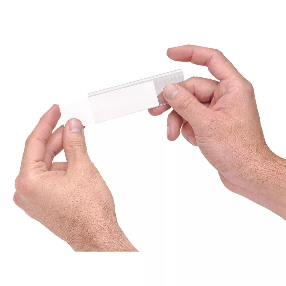 Quantum Economy Shelf Bin Accessories Extended Label Holders, 45 degree Angle, 24/pk - 960614