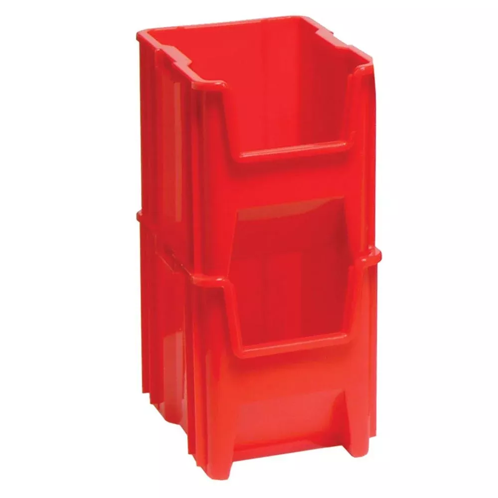 Quantum Giant Stack Containers Reg. Bin, 16-1/2"W x 17-1/2"H x 12-1/2"D, Grey, 2/cs - 925126/GREY/NA